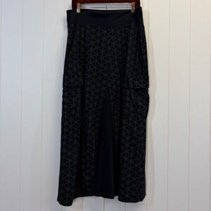 Avatar Clothing Boho Geometric Cargo Maxi Skirt Women Size L Lagenlook Scandi